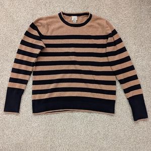 Tan and Navy Striped Sweater